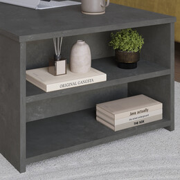 Τραπεζάκι Σαλονιού Berg Megapap Χρώμα Γκρι Ρετρό 110x60x40εκ.