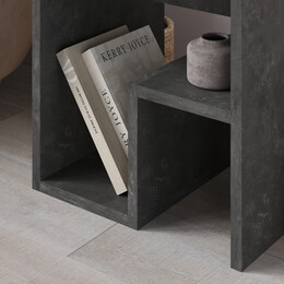 Τραπεζάκι Βοηθητικό - Κομοδίνο bon Megapap Χρώμα Γκρι Ρετρό 40x35x40εκ.