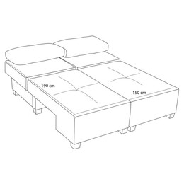 Καναπές - Κρεβάτι Πολυμορφικός Perenna Megapap Τριθέσιος Υφασμάτινος Χρώμα Ανθρακί 233x93x83εκ.