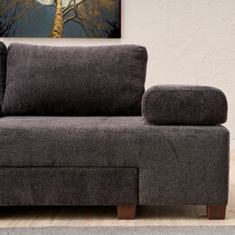 Καναπές - Κρεβάτι Πολυμορφικός Perenna Megapap Τριθέσιος Υφασμάτινος Χρώμα Ανθρακί 233x93x83εκ.