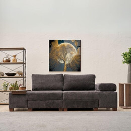 Καναπές - Κρεβάτι Πολυμορφικός Perenna Megapap Τριθέσιος Υφασμάτινος Χρώμα Ανθρακί 233x93x83εκ.