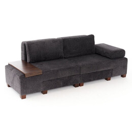 Καναπές - Κρεβάτι Πολυμορφικός Perenna Megapap Τριθέσιος Υφασμάτινος Χρώμα Ανθρακί 233x93x83εκ.