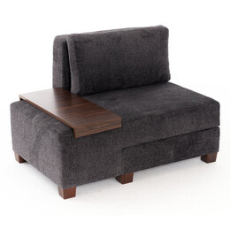 Πολυθρόνα - Κρεβάτι Perenna Megapap Υφασμάτινη Χρώμα Ανθρακί 116x93x83εκ.