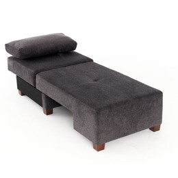 Πολυθρόνα - Κρεβάτι Perenna Megapap Υφασμάτινη Χρώμα Ανθρακί 116x93x83εκ.