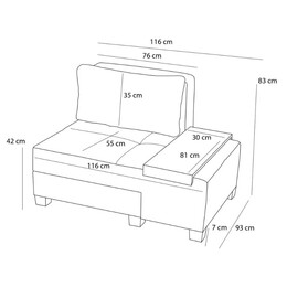 Πολυθρόνα - Κρεβάτι Perenna Megapap Υφασμάτινη Χρώμα Ανθρακί 116x93x83εκ.
