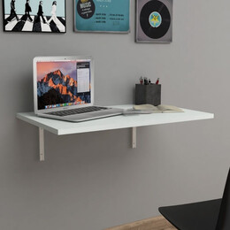 Τραπέζι Κουζίνας - Γραφείο Επιτοίχιο Πτυσσόμενο Ravan Megapap Χρώμα Λευκό 72x45εκ.