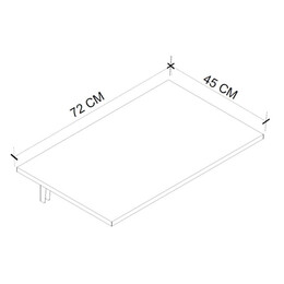 Τραπέζι Κουζίνας - Γραφείο Επιτοίχιο Πτυσσόμενο Ravan Megapap Χρώμα Λευκό 72x45εκ.