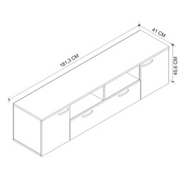 Έπιπλο Τηλεόρασης Girit Megapap Χρώμα Καρυδί - Ανθρακί 181,3x41x46,2εκ.