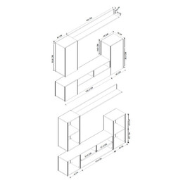 Σύνθεση Τηλεόρασης Rodos Megapap Χρώμα Λευκό 210,2x36x90,4εκ.