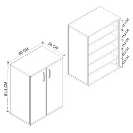 Παπουτσοθήκη - Ντουλάπι Manolo Megapap Χρώμα Ανθρακί 60x38x81,4εκ.