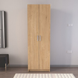 Ντουλάπα Ρούχων - Παπουτσοθήκη Renso Megapap Δίφυλλη Χρώμα Sapphire oak 59,8x37,8x178,5εκ.