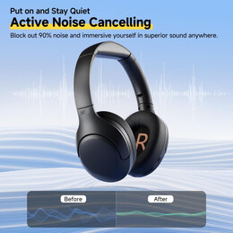 QCY H3 Lite Headset Black - ANC Noise Canceling 40mm drivers 68ms latency - 60h battery