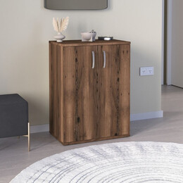 Παπουτσοθήκη - Ντουλάπι Manolo Megapap Χρώμα Καπνιστή Καρυδιά 60x38x81,4εκ.