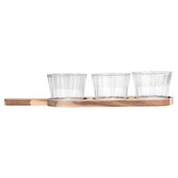 Estia Γυαλινα Μπωλ Σερβιρισματος Allure με Βαση 3 τεμ 42.2x10x6.7cm