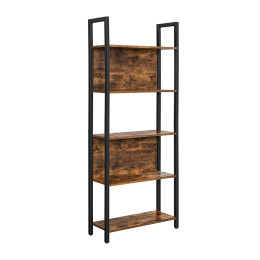 Μεταλλική Βιβλιοθήκη με 5 Ξύλινα Ράφια 62 x 24 x 165 cm Vasagle (Lls025b01) (Vaslls025b01)