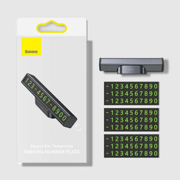 Baseus Πινακίδα Εγγραφής Τηλεφώνου Square bar Temporary Parking Number Plate Μαύρο (Cnft000001) (Bascnft000001)