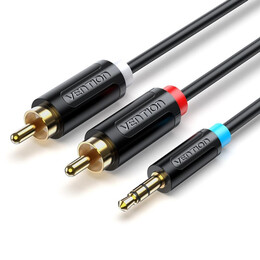 Vention 3.5mm Male to 2rca Male Cable 0.5m Black (Bclbd) (Venbclbd)