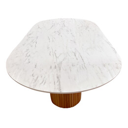 Τραπέζι Borno Megapap Χρώμα Φυσικό - Λευκό εφέ Μαρμάρου 180x89x75 εκ.