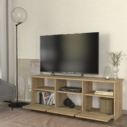 Έπιπλο Τηλεόρασης Mahen Megapap Χρώμα Sapphire oak 140x35x49,8εκ.