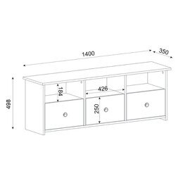 Έπιπλο Τηλεόρασης Mahen Megapap Χρώμα Sapphire oak 140x35x49,8εκ.