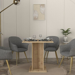 Τραπέζι Allos Megapap Χρώμα Sapphire oak 75x75x77εκ.