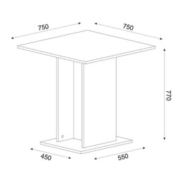 Τραπέζι Allos Megapap Χρώμα Sapphire oak 75x75x77εκ.