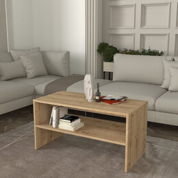 Τραπεζάκι Σαλονιού Eleva Megapap Χρώμα Sapphire oak 90x44,6x46,4εκ.