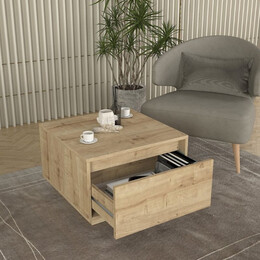 Τραπεζάκι Σαλονιού Pura Megapap Χρώμα Sapphire oak 60x60x40εκ.