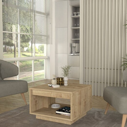 Τραπεζάκι Σαλονιού Onda Megapap Χρώμα Sapphire oak 60x60x40εκ.