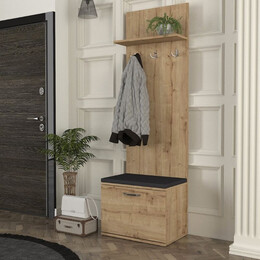 Έπιπλο Εισόδου Track Megapap Χρώμα Sapphire oak 60x38,2x190εκ.