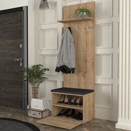 Έπιπλο Εισόδου Track Megapap Χρώμα Sapphire oak 60x38,2x190εκ.