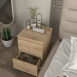 Κομοδίνο Breve Megapap Χρώμα Sapphire oak 39,8x41,8x55εκ.