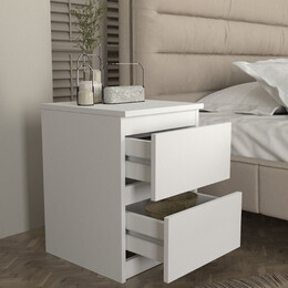 Κομοδίνο Breve Megapap Χρώμα Λευκό 39,8x41,8x55εκ.