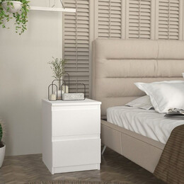 Κομοδίνο Breve Megapap Χρώμα Λευκό 39,8x41,8x55εκ.