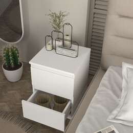 Κομοδίνο Breve Megapap Χρώμα Λευκό 39,8x41,8x55εκ.