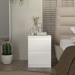 Κομοδίνο Breve Megapap Χρώμα Λευκό 39,8x41,8x55εκ.