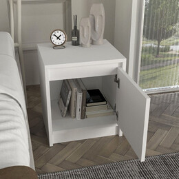 Κομοδίνο Conve Megapap Χρώμα Λευκό 40x35x45εκ.