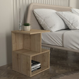 Κομοδίνο Entiero Megapap Χρώμα Sapphire oak 39,8x35x54,6εκ.