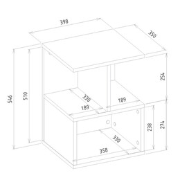 Κομοδίνο Entiero Megapap Χρώμα Sapphire oak 39,8x35x54,6εκ.