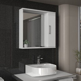 Καθρέπτης Μπάνιου Deal Μegapap Χρώμα Λευκό 65x15,3x65εκ.