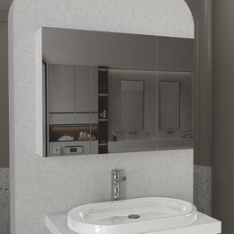 Καθρέπτης Μπάνιου Base Μegapap Χρώμα Λευκό 90x17,1x65εκ.