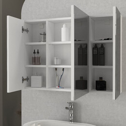 Καθρέπτης Μπάνιου Base Μegapap Χρώμα Λευκό 90x17,1x65εκ.