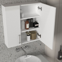 Καθρέπτης Μπάνιου Ditto Μegapap Χρώμα Λευκό 59,6x16,4x64,8εκ.