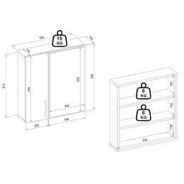 Καθρέπτης Μπάνιου Ditto Μegapap Χρώμα Λευκό 59,6x16,4x64,8εκ.