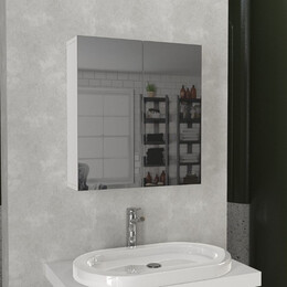 Καθρέπτης Μπάνιου Binary Μegapap Χρώμα Λευκό 60x17,2x65εκ.