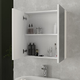 Καθρέπτης Μπάνιου Binary Μegapap Χρώμα Λευκό 60x17,2x65εκ.