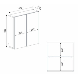 Καθρέπτης Μπάνιου Binary Μegapap Χρώμα Λευκό 60x17,2x65εκ.
