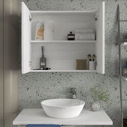 Καθρέπτης Μπάνιου Binary Μegapap Χρώμα Λευκό 75x17,2x65εκ.