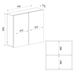 Καθρέπτης Μπάνιου Binary Μegapap Χρώμα Λευκό 75x17,2x65εκ.