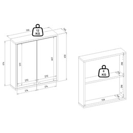 Καθρέπτης Μπάνιου Lilian Μegapap Χρώμα Atlantic Pine 59,6x14,6x65εκ.